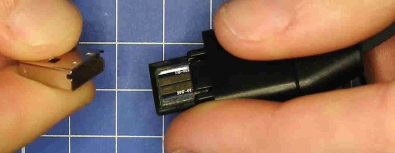 S8 data line locator removing USB connector shield.